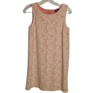 H&M | Women's Pink and White Lace Sleeveless Mini Dress or Tunic Top (Size XS)